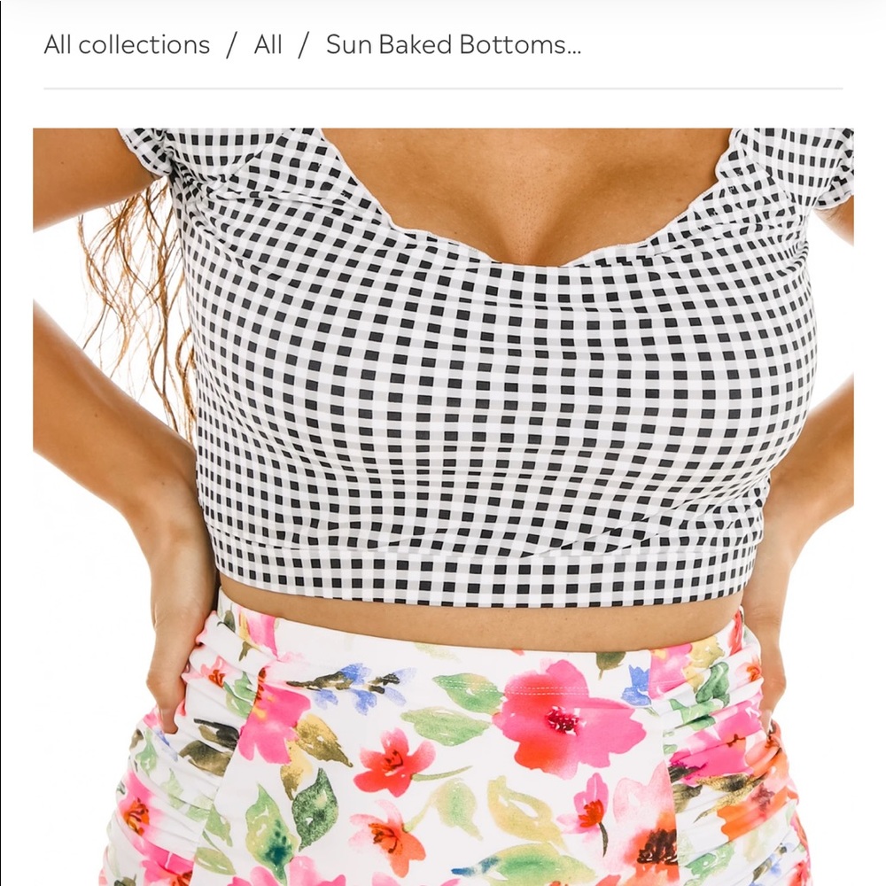 Coral Reef Mo’orea Top in Black & White Gingham